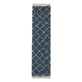 Blue Willow Shaggy Tasselled Diamond Runner Rug from Roseland Furniture