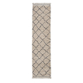 Cream Willow Shaggy Tasselled Diamond Runner Rug from Roseland Furniture