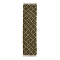 Green Willow Shaggy Tasselled Diamond Runner Rug from Roseland Furniture