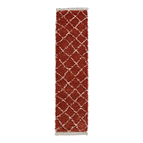 Rust Willow Shaggy Tasselled Diamond Runner Rug from Roseland Furniture