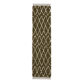 Green Edie Boho Diamond Shaggy Runner Rug from Roseland Furniture