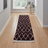 Purple Edie Boho Diamond Shaggy Runner Rug from Roseland Furniture
