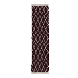 Purple Edie Boho Diamond Shaggy Runner Rug from Roseland Furniture