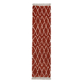 Red Edie Boho Diamond Shaggy Runner Rug from Roseland Furniture