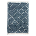 Blue Willow Shaggy Tasselled Diamond Rug from Roseland Furniture