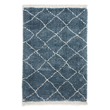 Blue Willow Shaggy Tasselled Diamond Rug from Roseland Furniture