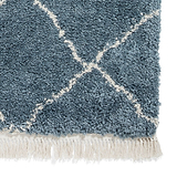 Blue Willow Shaggy Tasselled Diamond Rug from Roseland Furniture