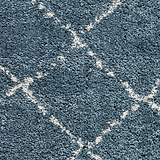 Blue Willow Shaggy Tasselled Diamond Rug from Roseland Furniture