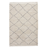Cream Willow Shaggy Tasselled Diamond Rug from Roseland Furniture