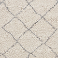 Cream Willow Shaggy Tasselled Diamond Rug from Roseland Furniture