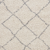 Cream Willow Shaggy Tasselled Diamond Rug from Roseland Furniture