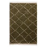 Green Willow Shaggy Tasselled Diamond Rug from Roseland Furniture