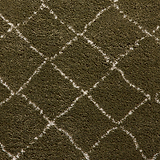 Green Willow Shaggy Tasselled Diamond Rug from Roseland Furniture