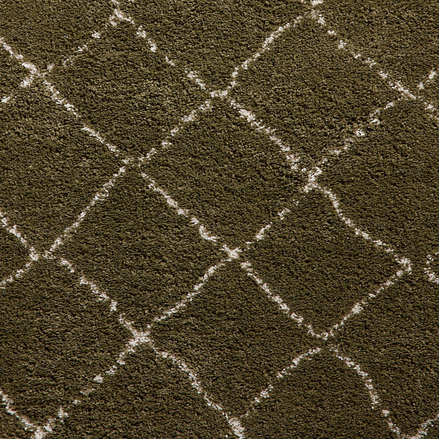 Green Willow Shaggy Tasselled Diamond Rug from Roseland Furniture