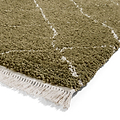 Green Willow Shaggy Tasselled Diamond Rug from Roseland Furniture