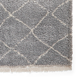 Grey Willow Shaggy Tasselled Diamond Rug from Roseland Furniture