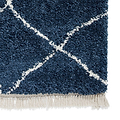 Navy Willow Shaggy Tasselled Diamond Rug from Roseland Furniture