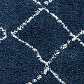 Navy Willow Shaggy Tasselled Diamond Rug from Roseland Furniture