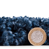 Navy Willow Shaggy Tasselled Diamond Rug from Roseland Furniture