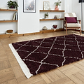 Purple Willow Shaggy Tasselled Diamond Rug from Roseland Furniture