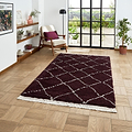 Purple Willow Shaggy Tasselled Diamond Rug from Roseland Furniture