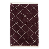 Purple Willow Shaggy Tasselled Diamond Rug from Roseland Furniture