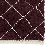 Purple Willow Shaggy Tasselled Diamond Rug from Roseland Furniture