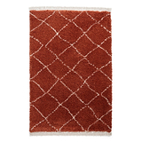 Rust Willow Shaggy Tasselled Diamond Rug from Roseland Furniture