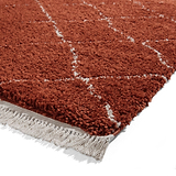 Rust Willow Shaggy Tasselled Diamond Rug from Roseland Furniture