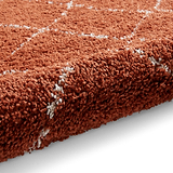 Rust Willow Shaggy Tasselled Diamond Rug from Roseland Furniture