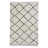 Black Willow Shaggy Tasselled Diamond Rug from Roseland Furniture