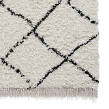 Black Willow Shaggy Tasselled Diamond Rug from Roseland Furniture