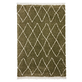 Green Edie Boho Diamond Shaggy Rug from Roseland Furniture