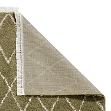 Green Edie Boho Diamond Shaggy Rug from Roseland Furniture