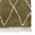 Green Edie Boho Diamond Shaggy Rug from Roseland Furniture