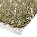 Green Edie Boho Diamond Shaggy Rug from Roseland Furniture