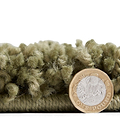 Green Edie Boho Diamond Shaggy Rug from Roseland Furniture