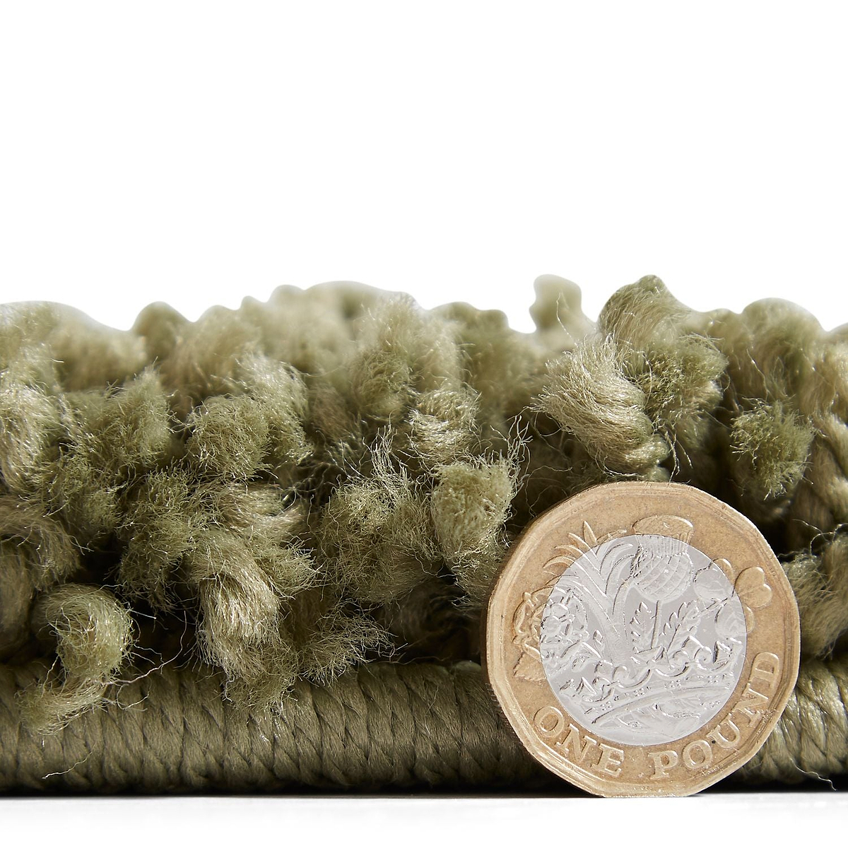 Green Edie Boho Diamond Shaggy Rug from Roseland Furniture