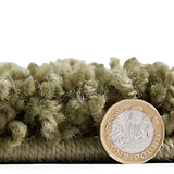Green Edie Boho Diamond Shaggy Rug from Roseland Furniture