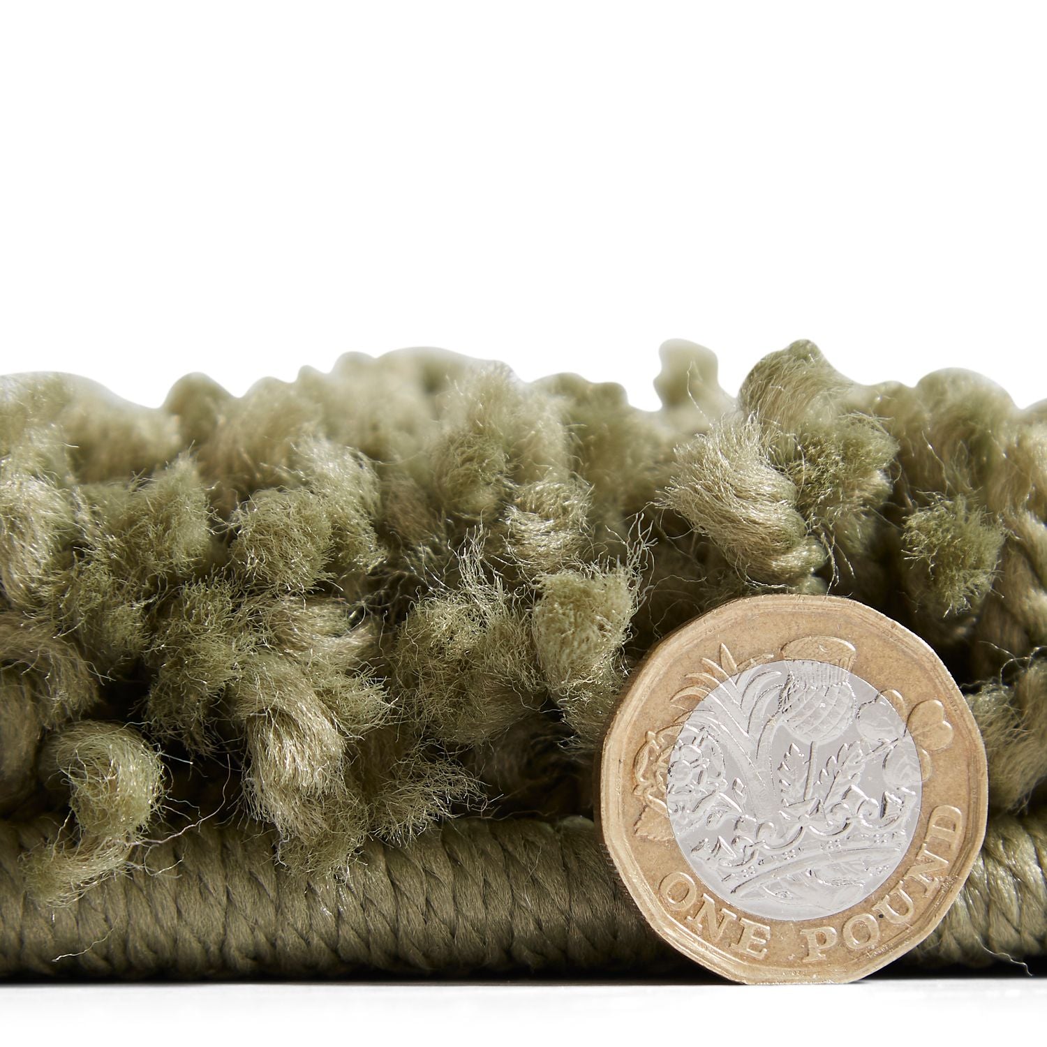 Green Edie Boho Diamond Shaggy Rug from Roseland Furniture