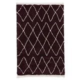 Purple Edie Boho Diamond Shaggy Rug from Roseland Furniture