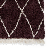 Purple Edie Boho Diamond Shaggy Rug from Roseland Furniture