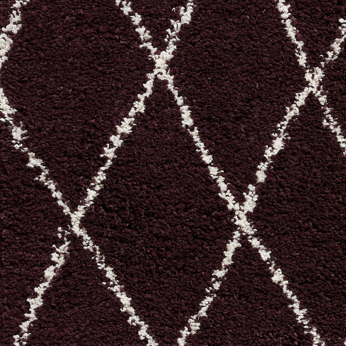 Purple Edie Boho Diamond Shaggy Rug from Roseland Furniture