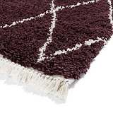 Purple Edie Boho Diamond Shaggy Rug from Roseland Furniture