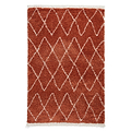 Red Edie Boho Diamond Shaggy Rug from Roseland Furniture