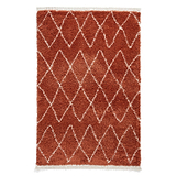 Red Edie Boho Diamond Shaggy Rug from Roseland Furniture