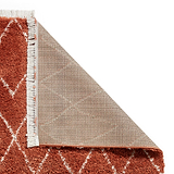 Red Edie Boho Diamond Shaggy Rug from Roseland Furniture