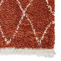 Red Edie Boho Diamond Shaggy Rug from Roseland Furniture
