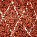 Red Edie Boho Diamond Shaggy Rug from Roseland Furniture