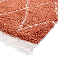Red Edie Boho Diamond Shaggy Rug from Roseland Furniture